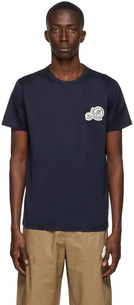 商品Moncler|海军蓝 Chest Logo T 恤,价格¥3234,第1张图片