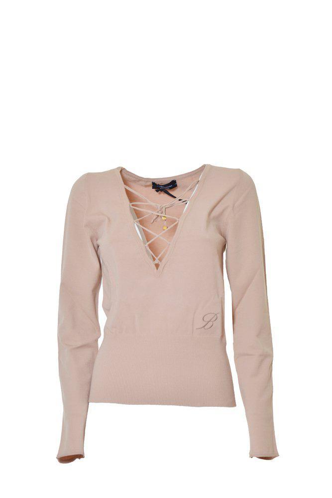 商品BLUMARINE|Blumarine Interwoven Laces V-Neck Sweater,价格¥2832,第1张图片