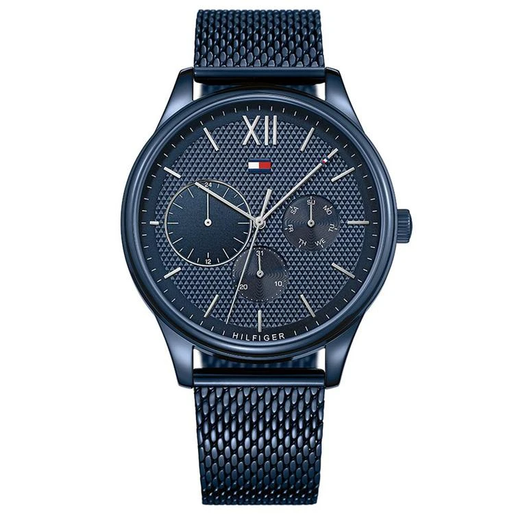 商品Tommy Hilfiger|Men's Blue Stainless Steel Mesh Bracelet Watch 44mm,价格¥692,第1张图片