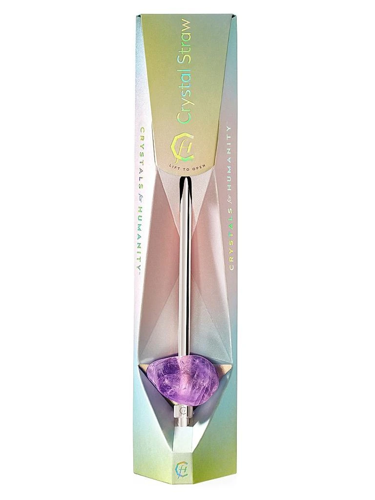 商品Gem-Water|Amethyst Crystal Stainless Steel Straw,价格¥254,第1张图片