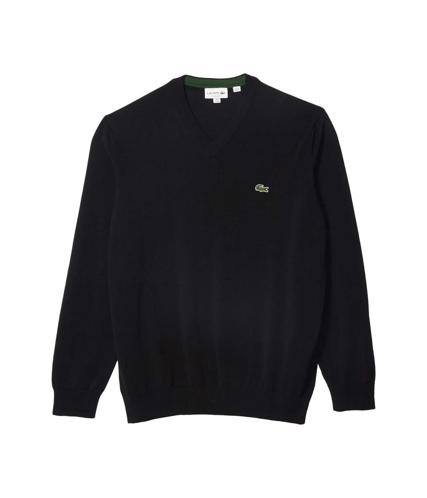 商品Lacoste|Long Sleeve Solid V-Neck Sweater,价格¥524,第1张图片