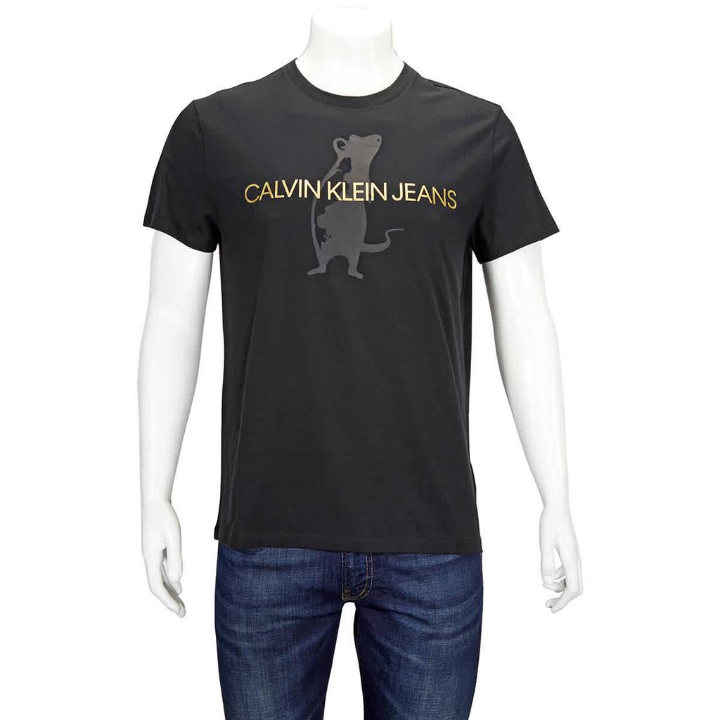 Calvin Klein Mens Logo Emboridered Slim-fit T-Shirt, Size Small商品第1张图片规格展示