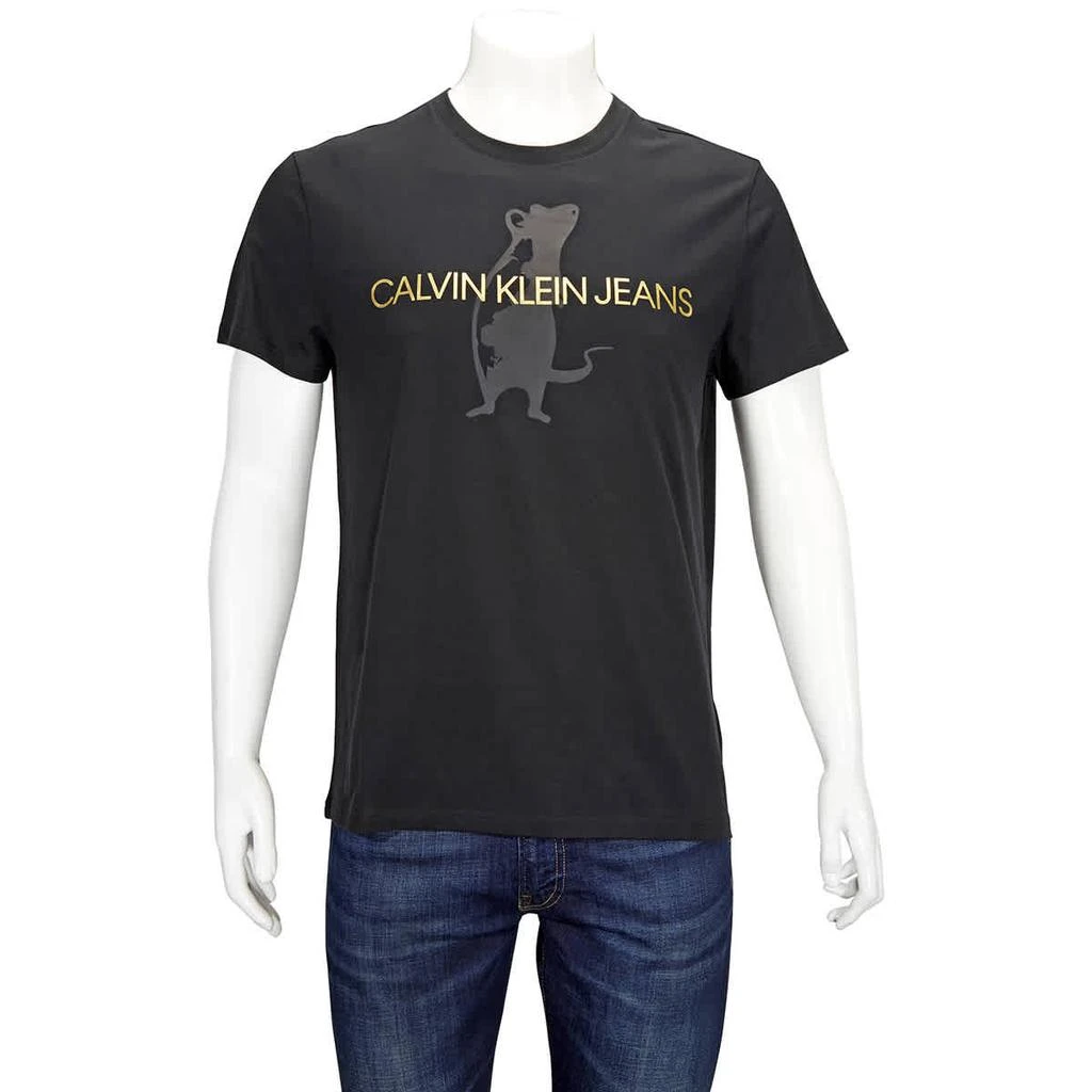 商品Calvin Klein|Calvin Klein Mens Logo Emboridered Slim-fit T-Shirt, Size X-Large,价格¥223,第1张图片