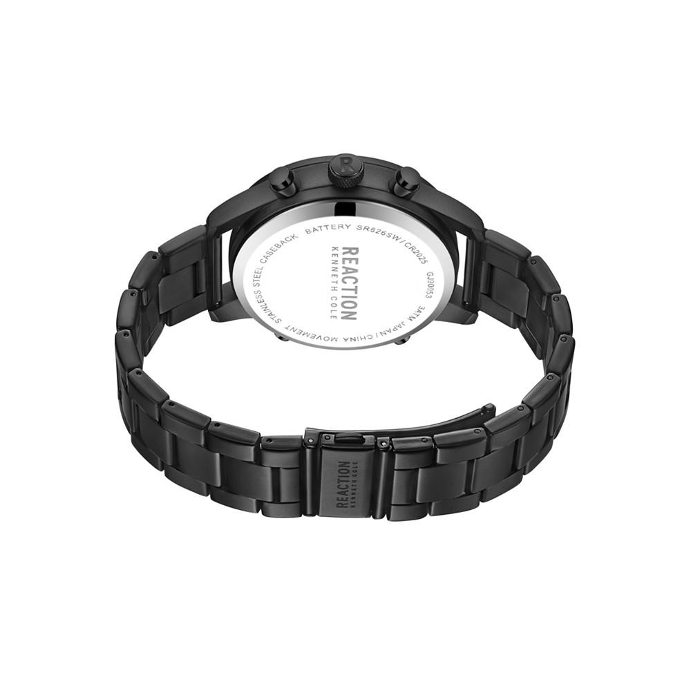 Men's Ana-digi Black Stainless Steel Bracelet Watch, 46mm商品第3张图片规格展示