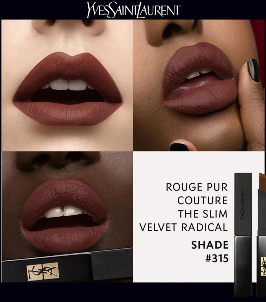 商品Yves Saint Laurent|Rouge Pur Couture The Slim Velvet Radical Lipstick,价格¥164,第3张图片详细描述