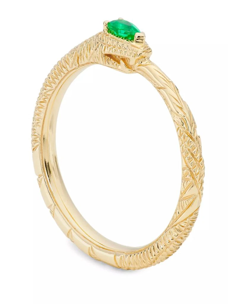 商品Gucci|Ouroboros 18K Yellow Gold &amp; Emerald Ring,价格¥10816,第4张图片详细描述