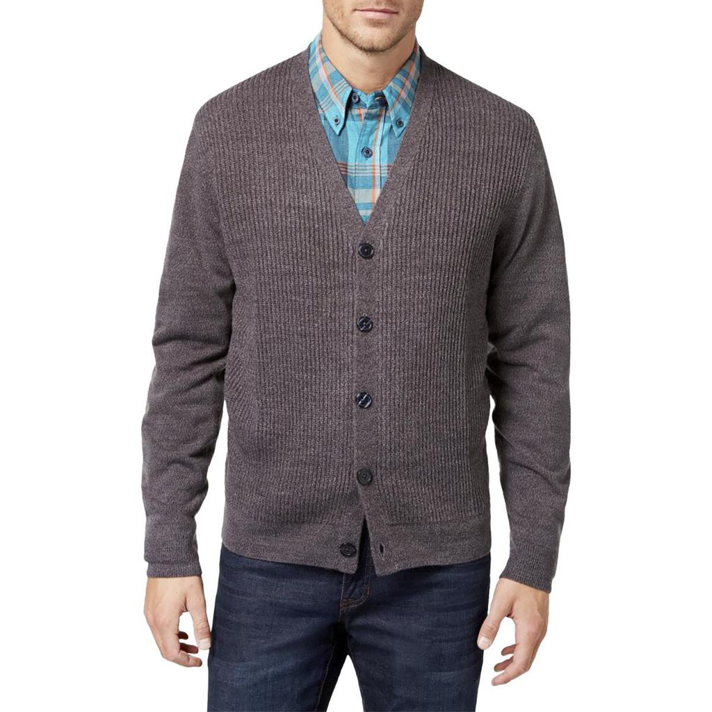 Weatherproof Vintage Mens Knit Front-Button Cardigan Sweater商品第1张图片规格展示