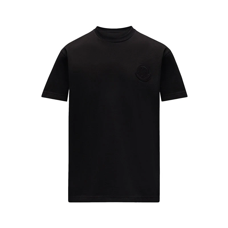 商品Moncler|【预售3-7天】Moncler/蒙克莱 22年早春新款 1952系列 男士黑色有机纯棉标志贴片短袖T恤H10928C00011809KL999,价格¥21649,第1张图片