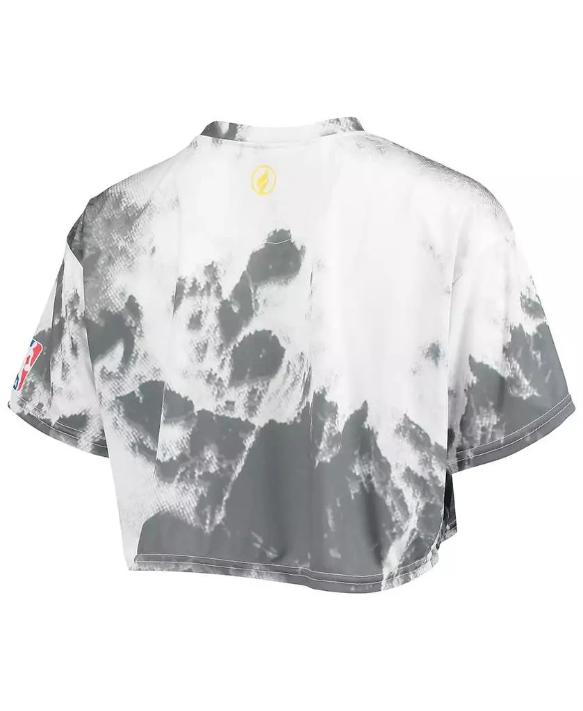 商品NBA Exclusive Collection|Women's White, Black Los Angeles Lakers Tie-Dye Crop Top and Shorts Set,价格¥336,第4张图片详细描述