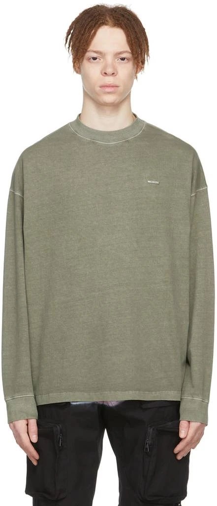 商品We11done|Khaki Cotton Long Sleeve T-Shirt,价格¥579,第1张图片