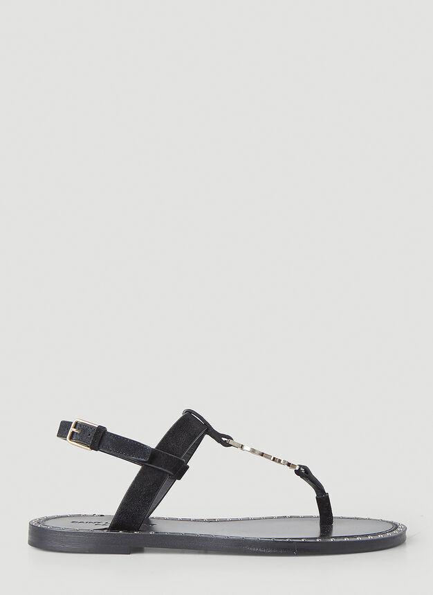 商品Yves Saint Laurent|Iota Sandals in Black,价格¥5744,第1张图片