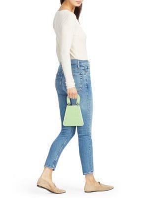Kenny Croc-Embossed Leather Top Handle Bag商品第2张图片规格展示