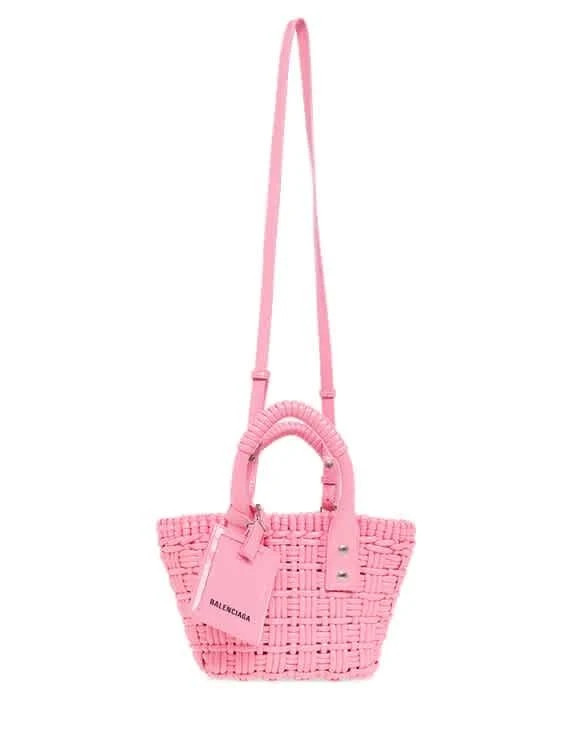 商品Balenciaga|Balenciaga Ladies Sweet Pink Bistro XXS Basket Tote Bag With Strap,价格¥3509,第2张图片详细描述