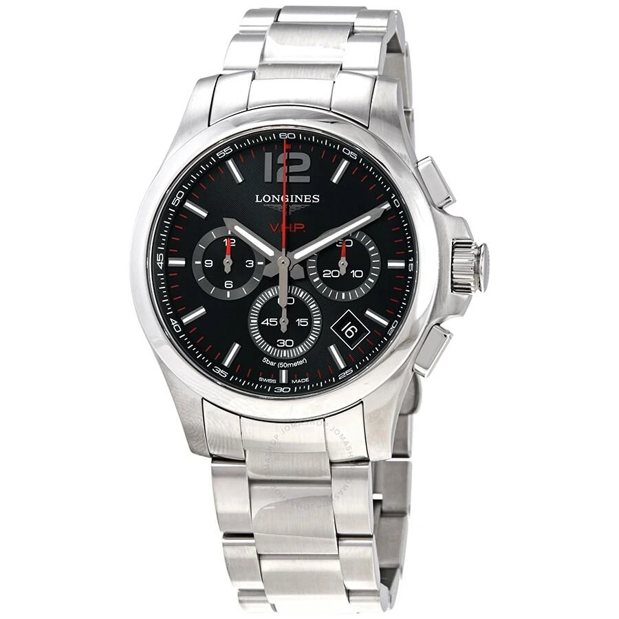 商品Longines|Conquest V.H.P. Perpetual Chronograph Quartz Black Dial Men's Watch L37174566,价格¥9463,第1张图片