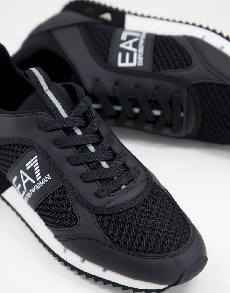 Armani EA7 side logo trainers in black商品第2张图片规格展示