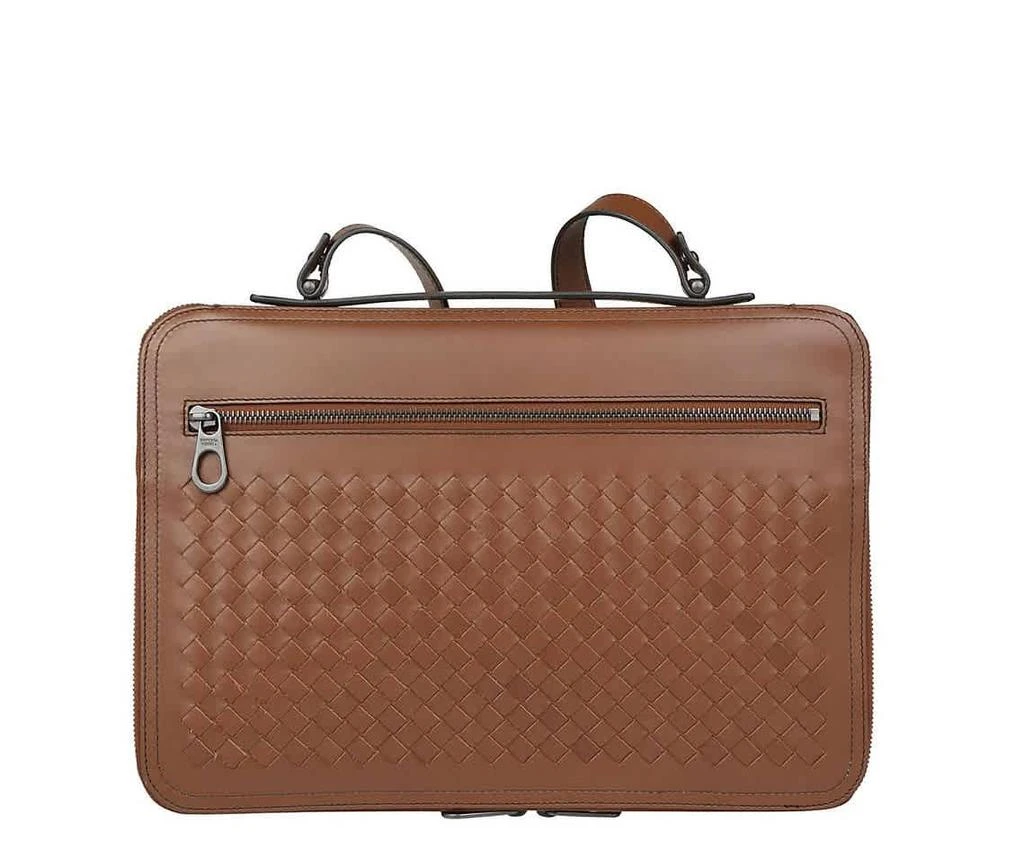 商品Bottega Veneta|Bottega Veneta Brown Intrecciato Weave Leather Breifcase,价格¥11860,第1张图片