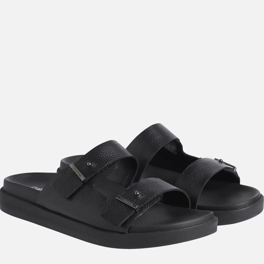 商品Calvin Klein|CALVIN KLEIN MEN'S LEATHER DOUBLE STRAP SANDALS - CK BLACK,价格¥382,第2张图片详细描述