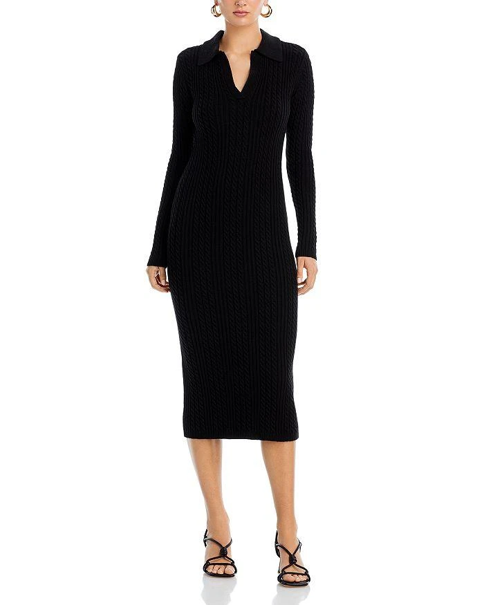 商品Tahari|Long Sleeved Baby Cable Dress,价格¥882,第1张图片