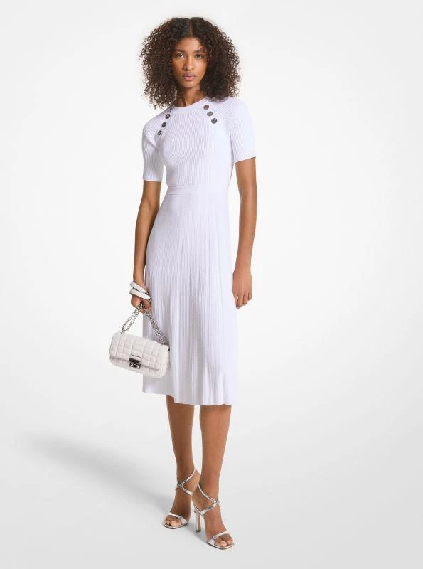 商品Michael Kors|Ribbed Stretch Knit Button Midi Dress,价格¥382,第1张图片