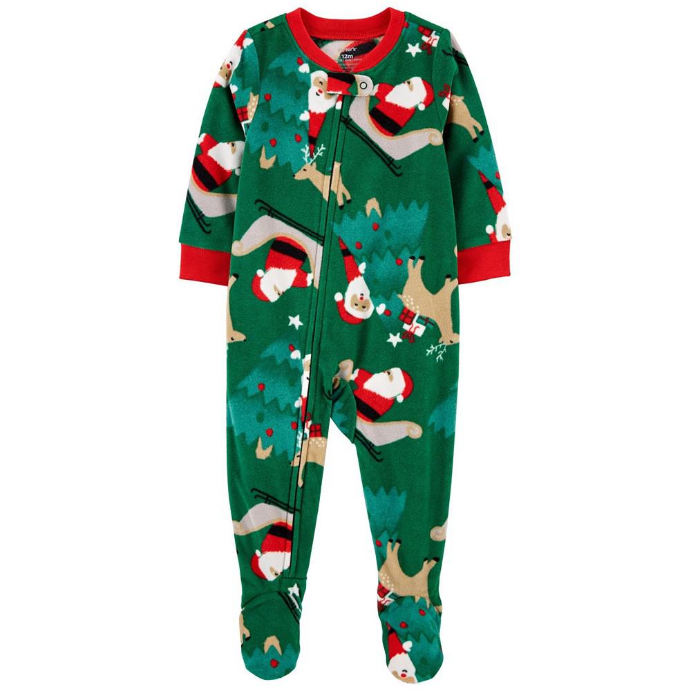 Baby One-Piece Santa Fleece Footie Pajama商品第1张图片规格展示