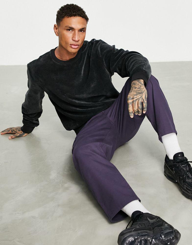 Calvin Klein Jeans corduroy sweatshirt in black商品第3张图片规格展示