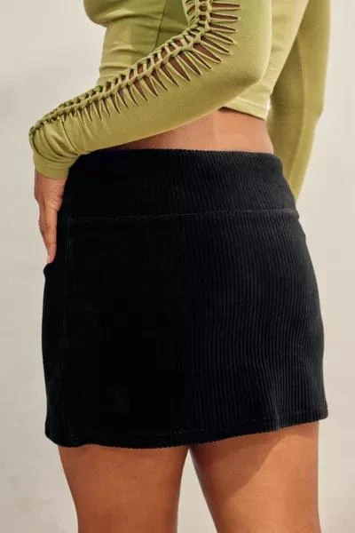 UO Black Corduroy Mini Skirt 商品