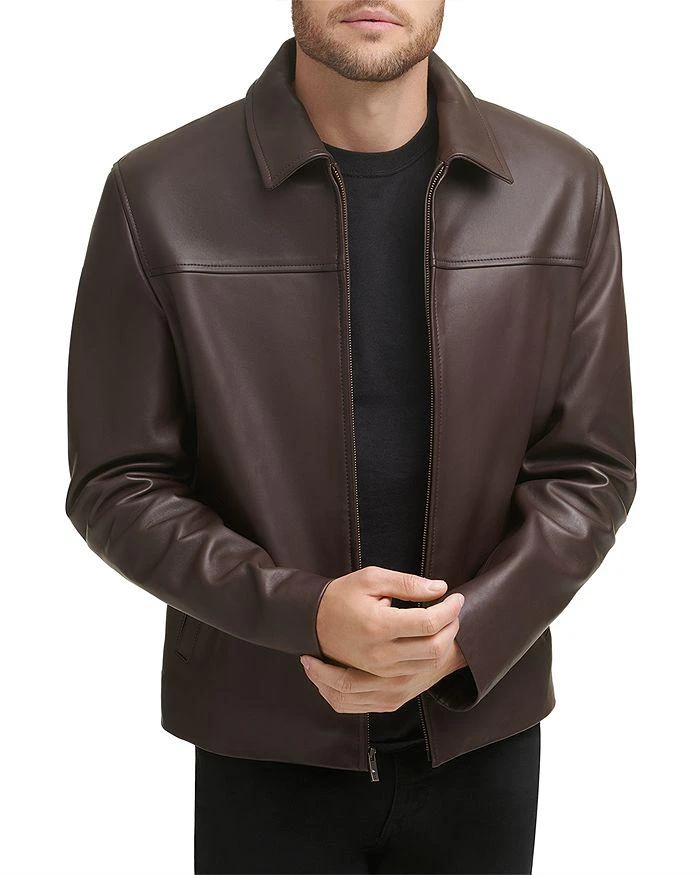 商品Cole Haan|Zip Front Leather Jacket,价格¥5242,第1张图片详细描述