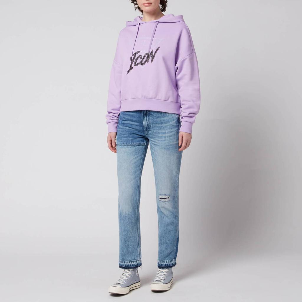 商品GUESS|Guess Women's Icon Hood Sweatshirt - Fresh Lilac,价格¥303,第5张图片详细描述