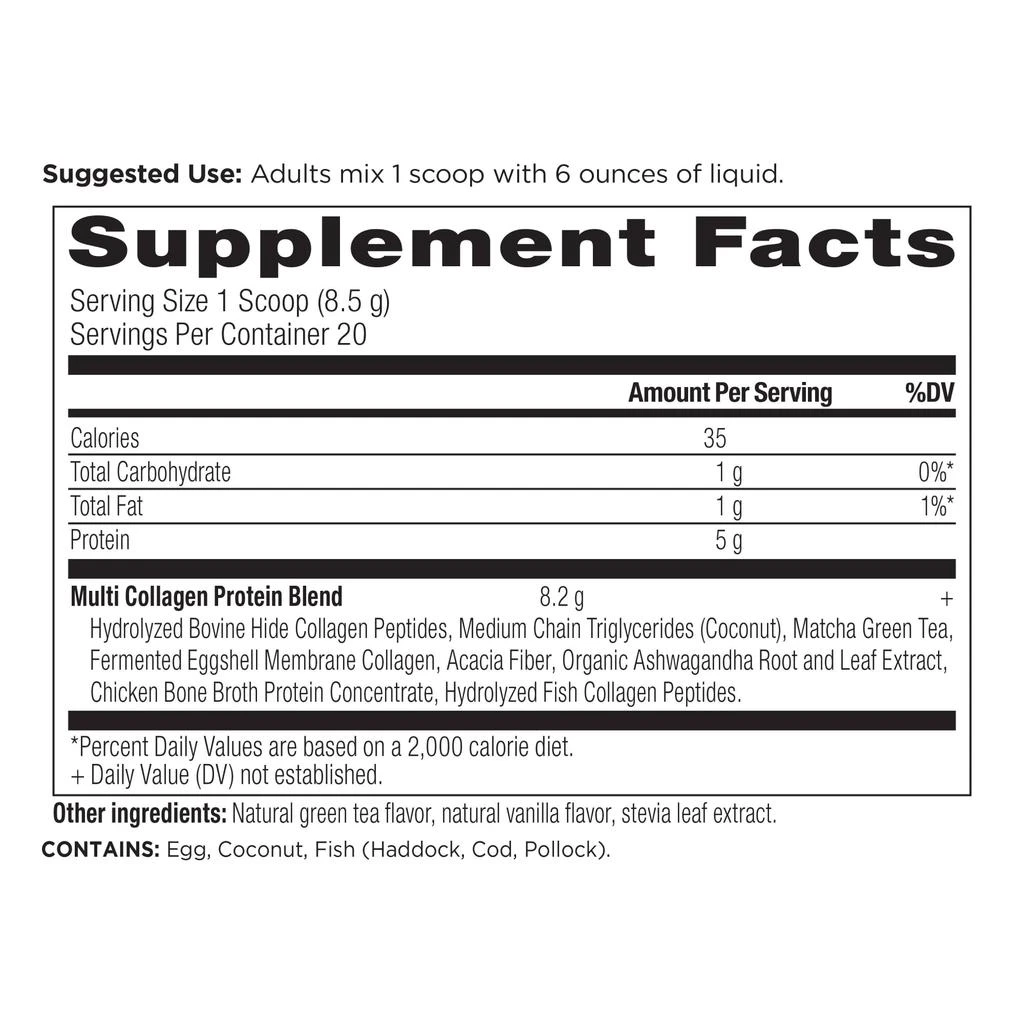 商品Ancient Nutrition|Collagen Matcha Energizer | Powder (20 Servings),价格¥302,第2张图片详细描述