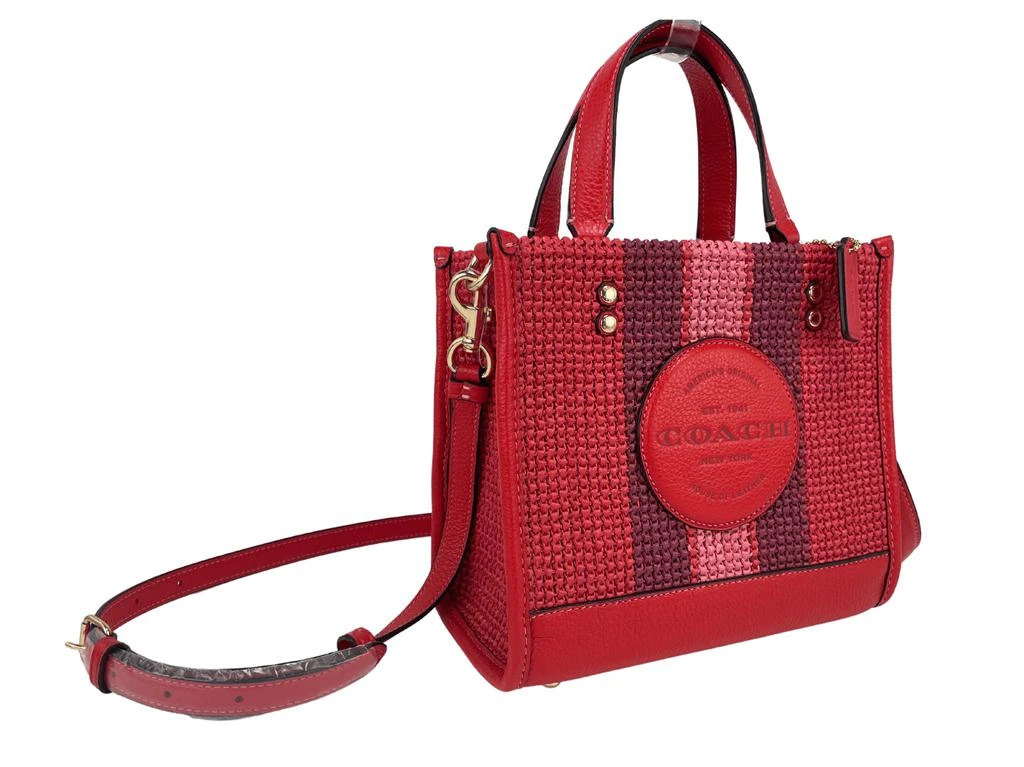 商品Coach|COACH (CA291) Dempsey Straw Miami Red Tote 22 Crossbody Purse Handbag Bag,价格¥2399,第2张图片详细描述