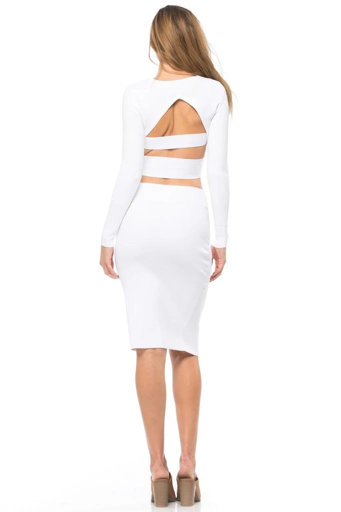 商品KENDALL & KYLIE|Compact Long Sleeve Crop Top In White,价格¥616,第4张图片详细描述
