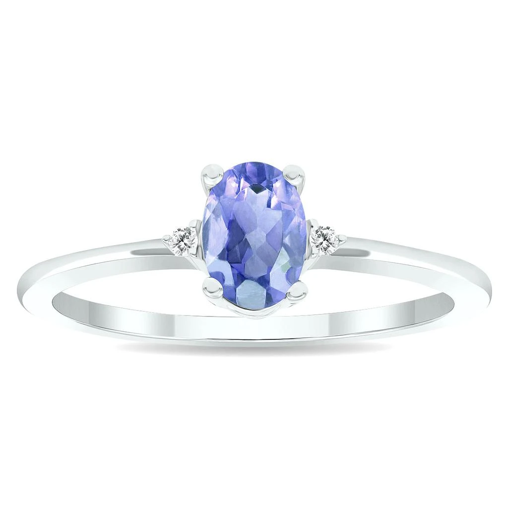 商品SSELECTS|Women's Tanzanite And Diamond Classic Ring In 10K White Gold,价格¥1652,第1张图片