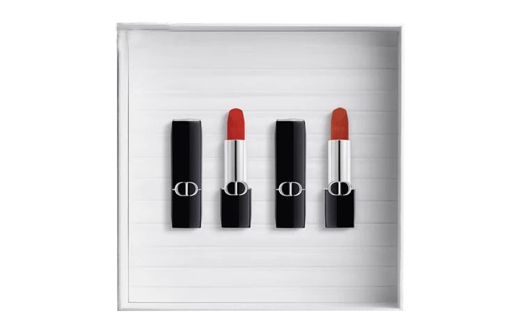 商品[国内直发] Dior|迪奥 烈艳蓝金明星礼盒口红 丝绒 易上色丝绒持久气色 3.5g*2,价格¥735,第4张图片详细描述