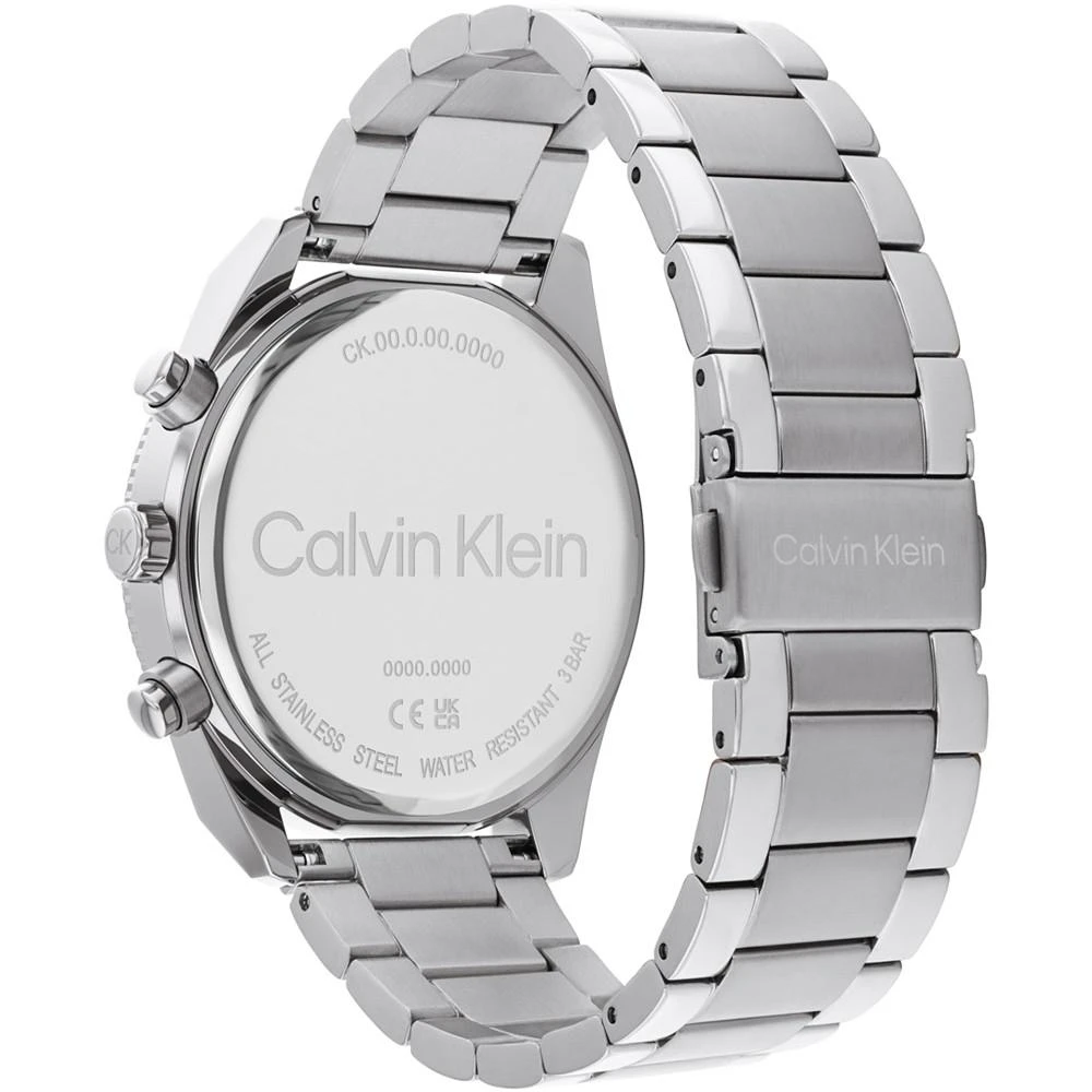 商品Calvin Klein|Men's Multifunction Silver-Tone Stainless Steel Bracelet Watch 44mm,价格¥1431,第3张图片详细描述