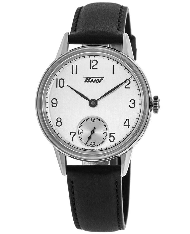 商品Tissot|Tissot Heritage Petite Second Silver Dial Black Leather Strap Men's Watch T119.405.16.037.00,价格¥3300,第1张图片