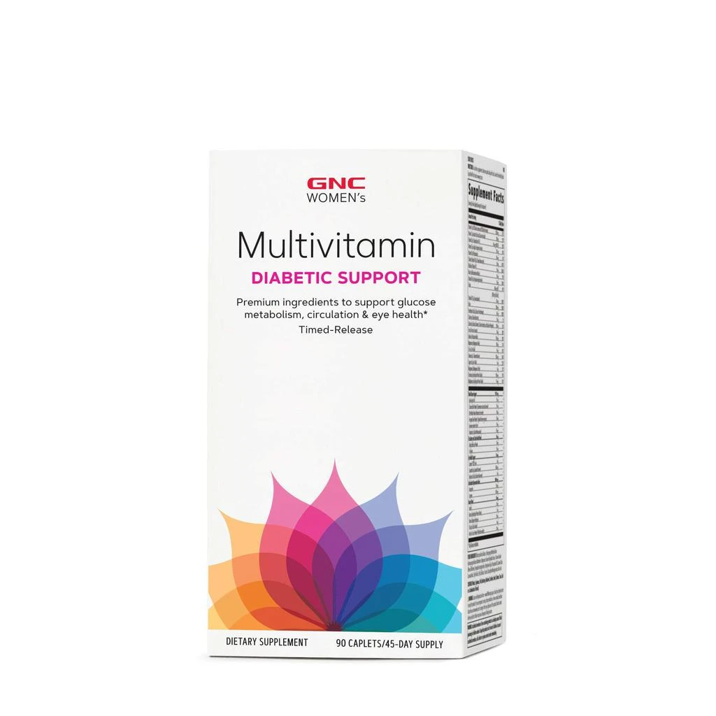 商品GNC|GNC Women's Diabetic Support Multivitamin | Maintain Healthy Blood Sugar Levels Plus Targeted Eye, Nerve and Cardiovascular Function | Daily Vitamin Supplement | 90 Caplets,价格¥212,第1张图片