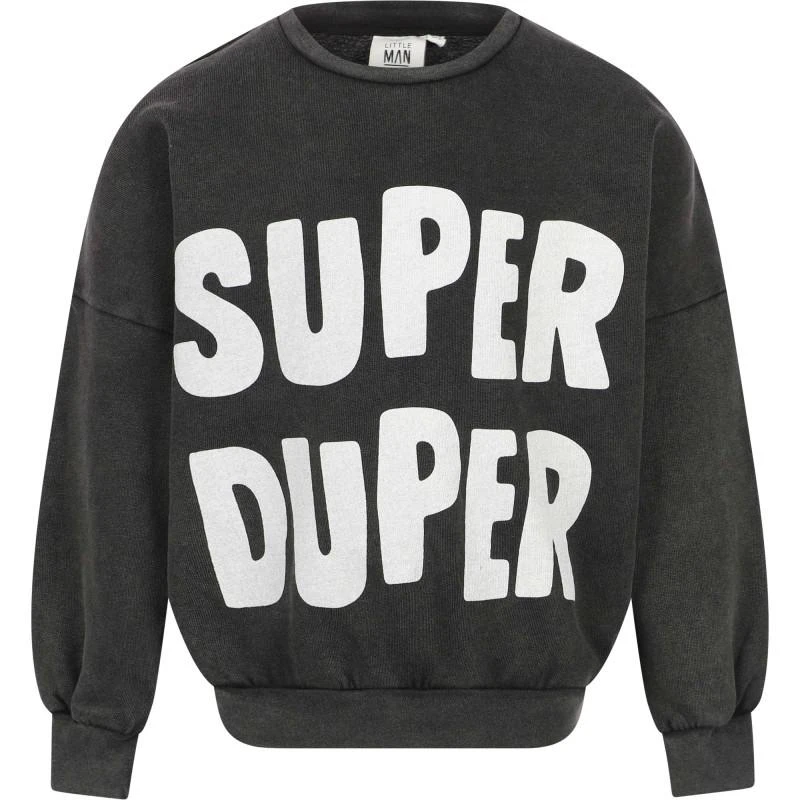 商品Little Man Happy|Super duper organic sweatshirt in grey,价格¥703,第1张图片