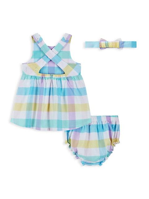 Baby Girl's 3-Piece Gingham Dress, Headband & Bloomers Set商品第2张图片规格展示