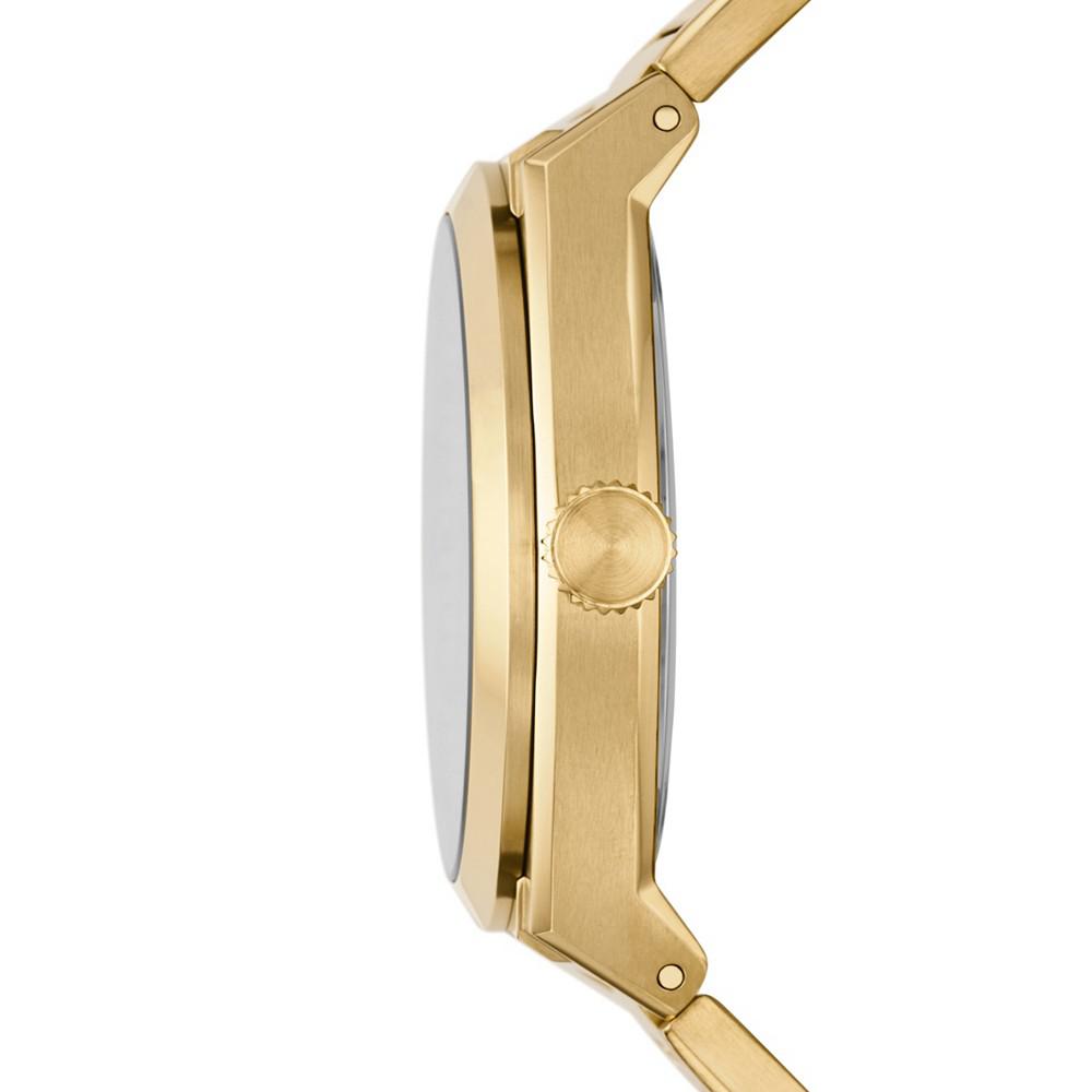Men's Everett Three-Hand Date Gold-Tone Stainless Steel Bracelet Watch, 42mm商品第2张图片规格展示