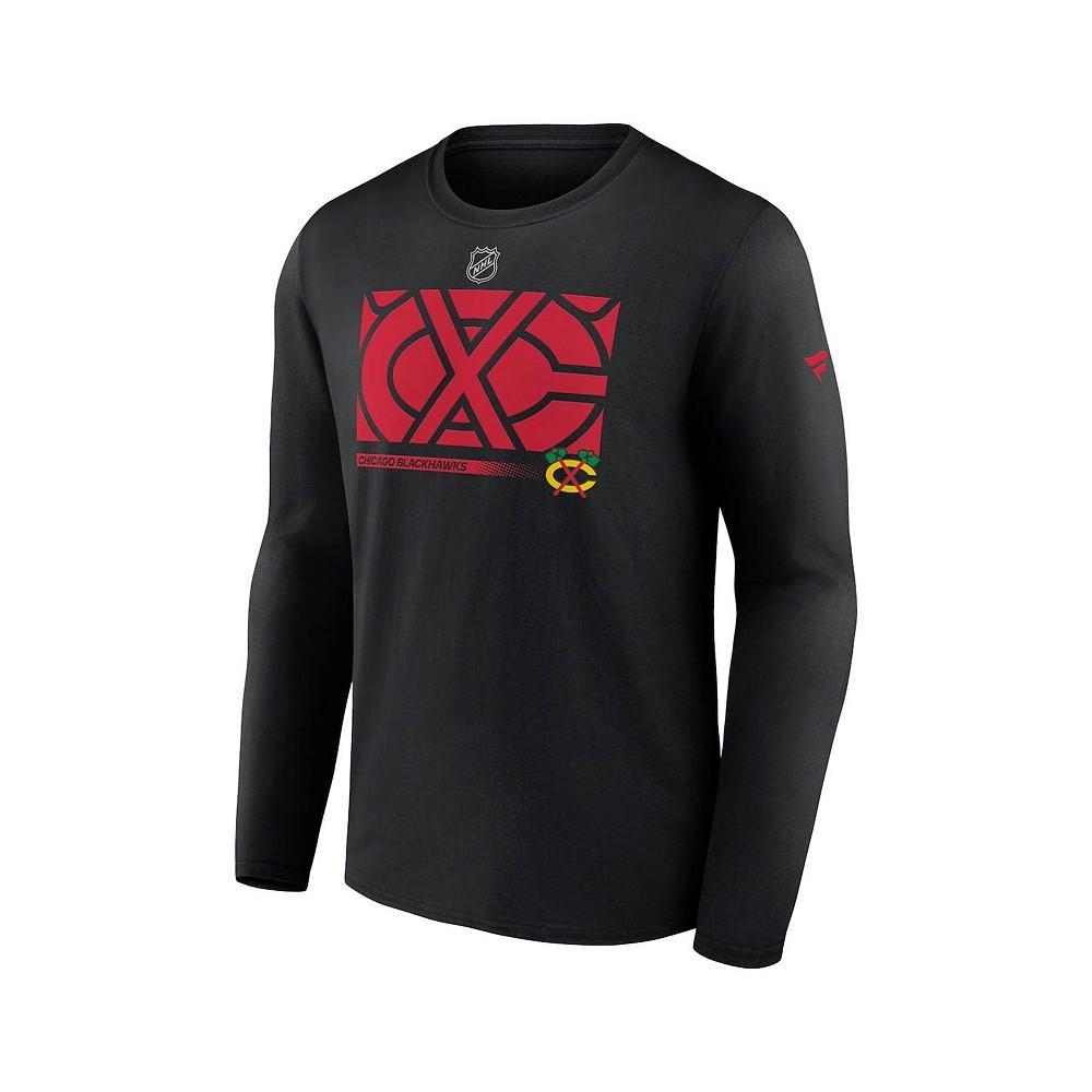 商品Fanatics|Men's Branded Black Chicago Blackhawks Authentic Pro Core Collection Secondary Long Sleeve T-Shirt,价格¥251,第5张图片详细描述