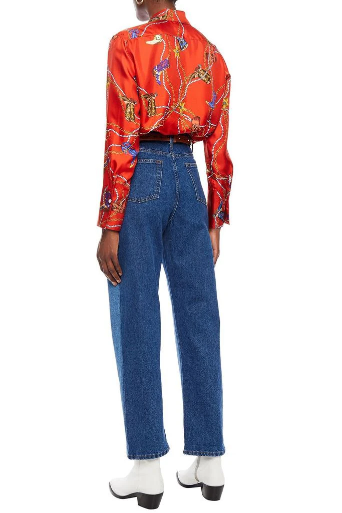 商品Sandro|Dual two-tone high-rise straight-leg jeans,价格¥589,第1张图片