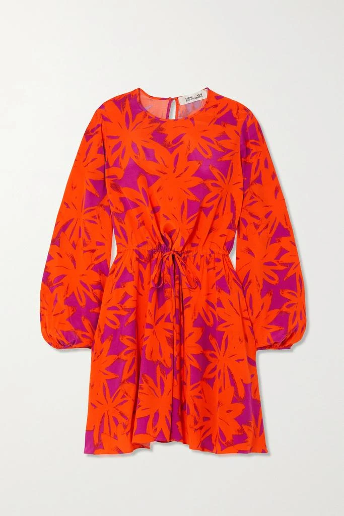 商品Diane von Furstenberg|Sydney 花卉印花绉纱迷你连衣裙  - US2,价格¥1619,第1张图片