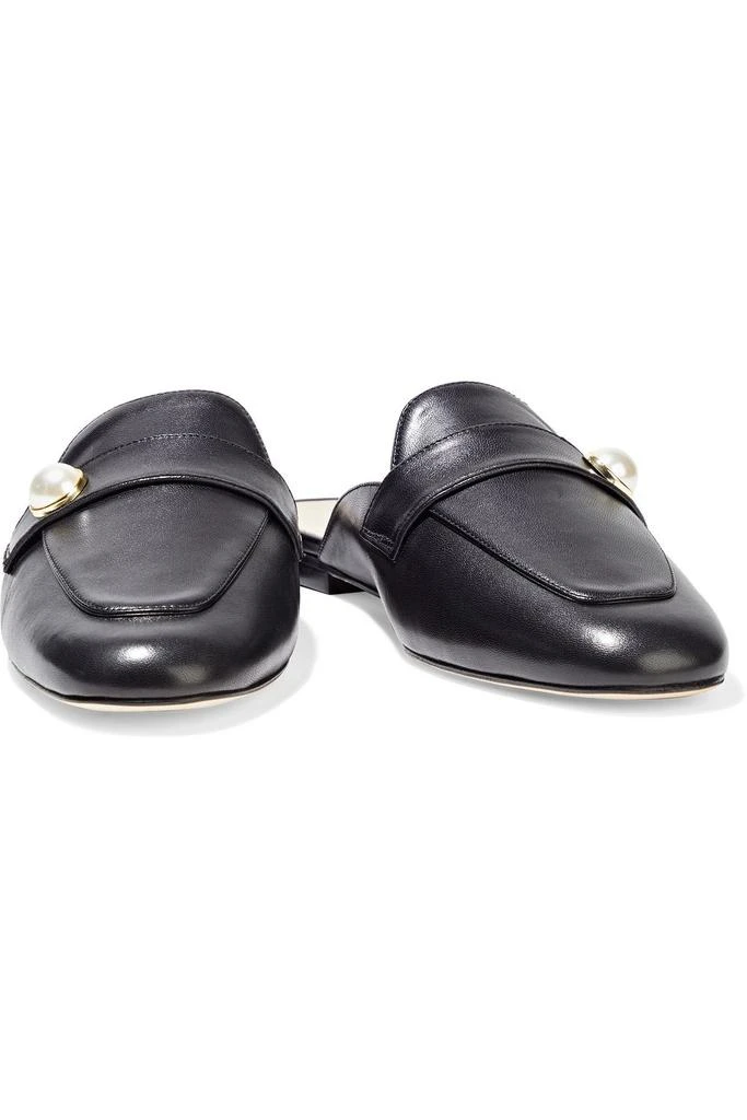 商品Stuart Weitzman|Payson faux pearl-embellished leather slippers,价格¥1452,第2张图片详细描述