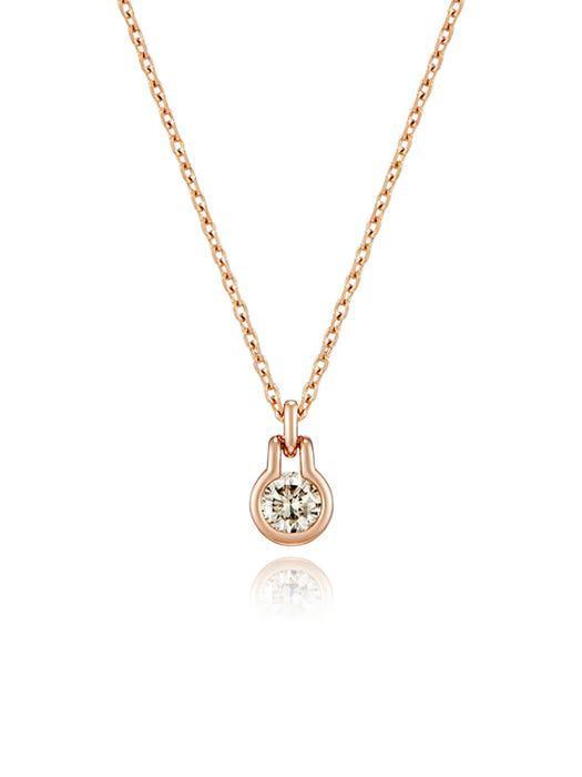 商品hyeres-lor|Happiness 14K Rose 0.1ct Diamond Necklace,价格¥2443,第1张图片