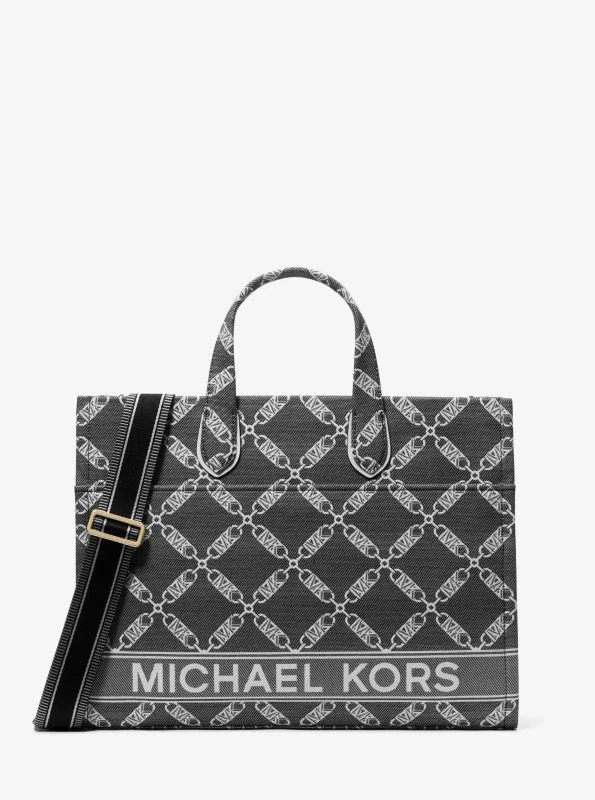 商品Michael Kors|Gigi Large Empire Logo Jacquard Tote Bag,价格¥1867,第1张图片