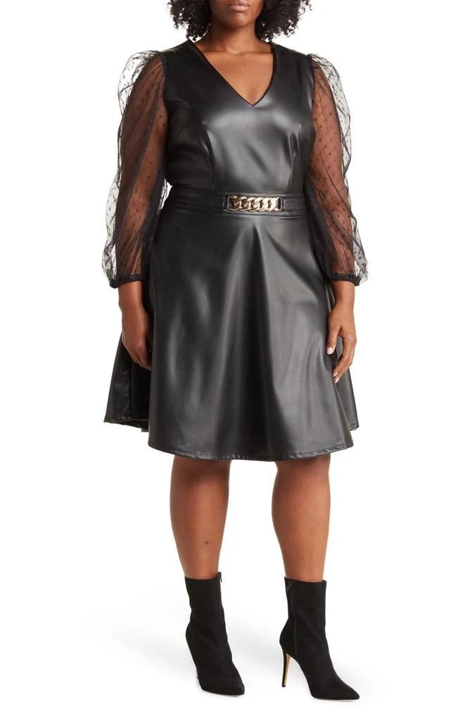 商品Love by Design|Vanguard Pleather Swiss Dot Dress,价格¥243,第1张图片