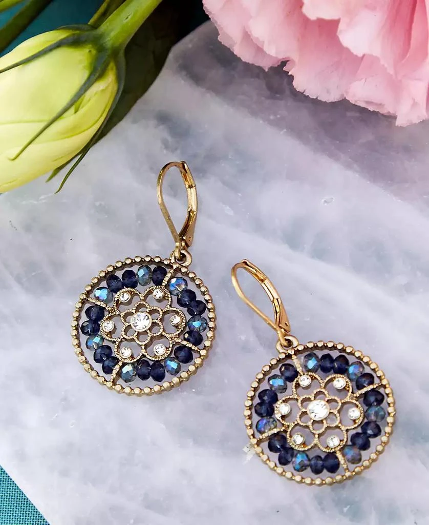 商品Lonna & Lilly|Gold-Tone Crystal & Bead Openwork Drop Earrings,价格¥178,第3张图片详细描述