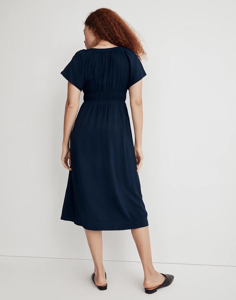 商品Madewell|Sophia Split-Neck Short-Sleeve Midi Dress,价格¥1029,第5张图片详细描述