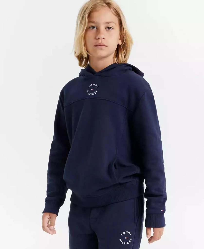 商品Tommy Hilfiger|Big Boys Soft Essential Logo Embroidered Fleece Hoodie,价格¥253,第1张图片