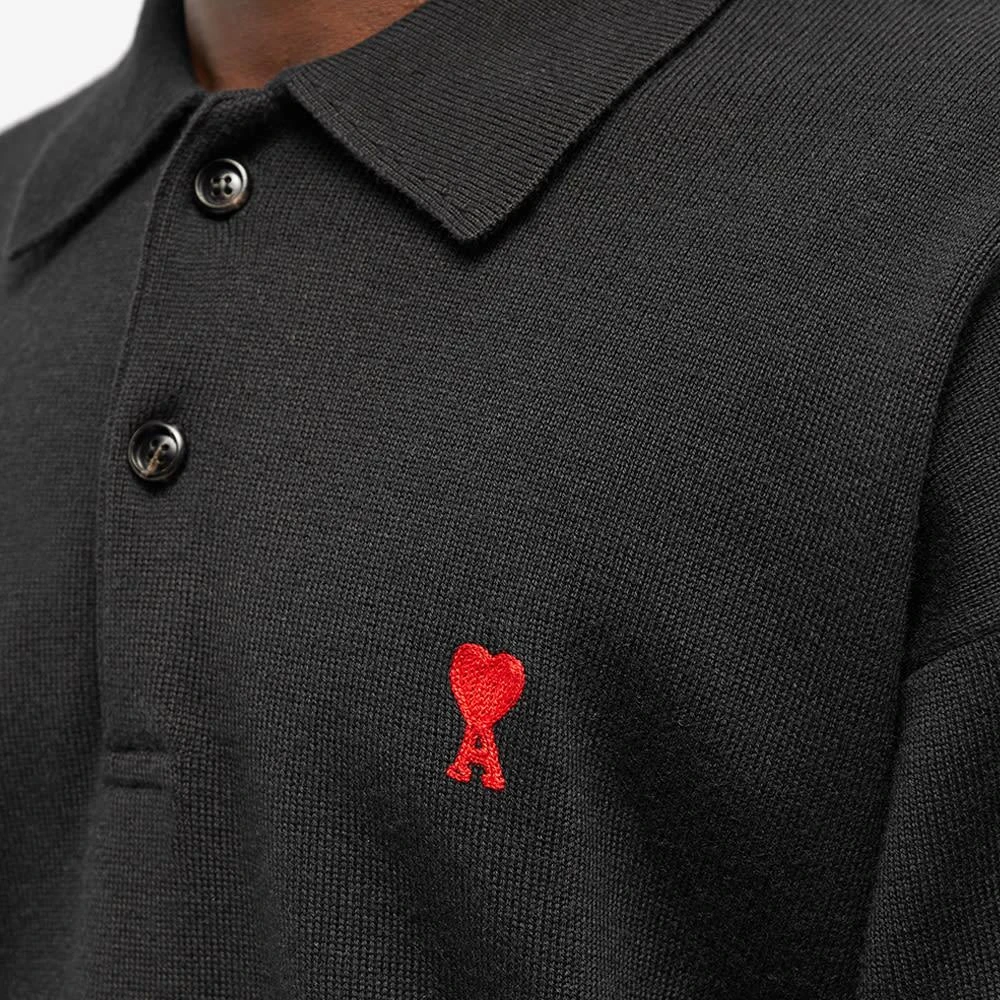 商品AMI|AMI Long Sleeve Small A Heart Knit Polo,价格¥1673,第5张图片详细描述